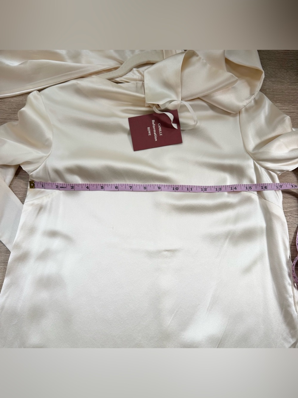 NWT Reformation x Camille Rowe Astrid Silk Dress Cream 0 - Picture 14 of 14